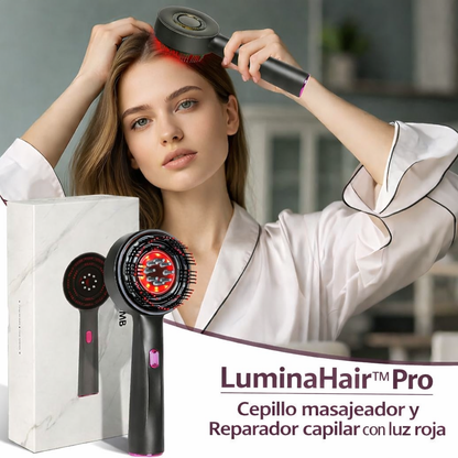 Cepillo masajeador con luz de radiofrecuencia